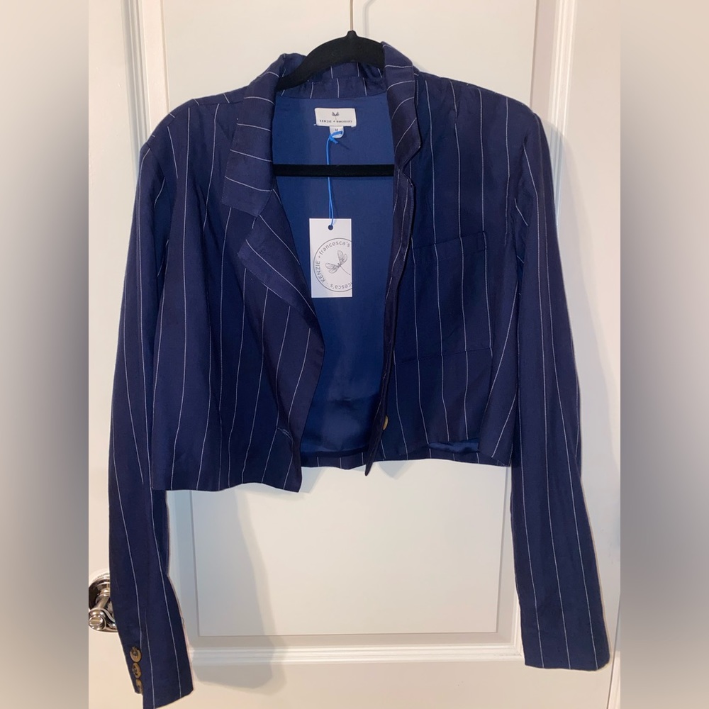 Francesca’s Striped Cropped Blazer